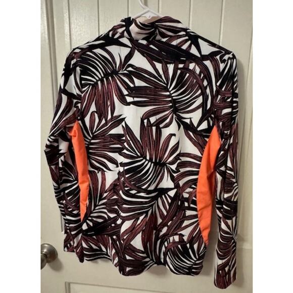Tail White Label Floral Print Golf  Quarter Zip Long Sleeve Top M - Picture 2 of 3